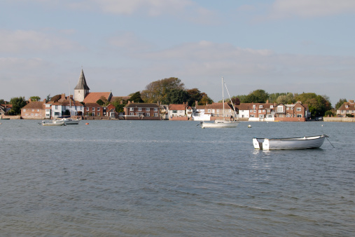 Bosham quay at high tide. Chichester Harbour. West Sussex. England