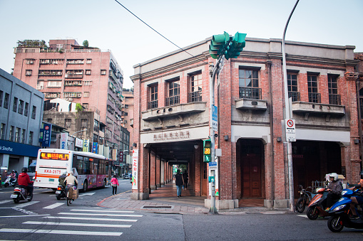 Taipei, Taiwan - Dec 16 2019: \nImage of Bopiliao Historical Block.\nIn 2000s, government restored buildings and established the Heritage & Culture Education Center to protect the legacy of the area.