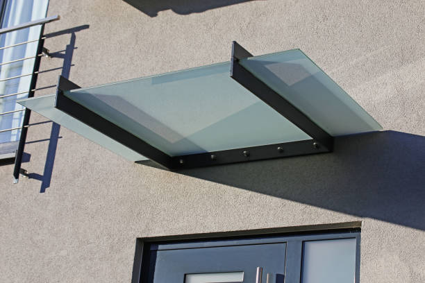 istock Front door canopy made of glass 1200318852