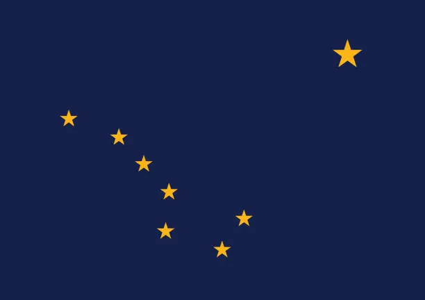 Vector illustration of Alaska state flag.