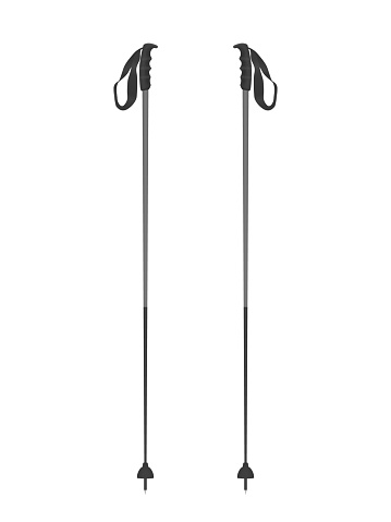 Ski poles on a white background. Vector illustration.