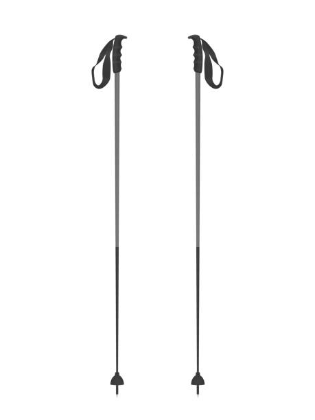 Ski poles vector art illustration