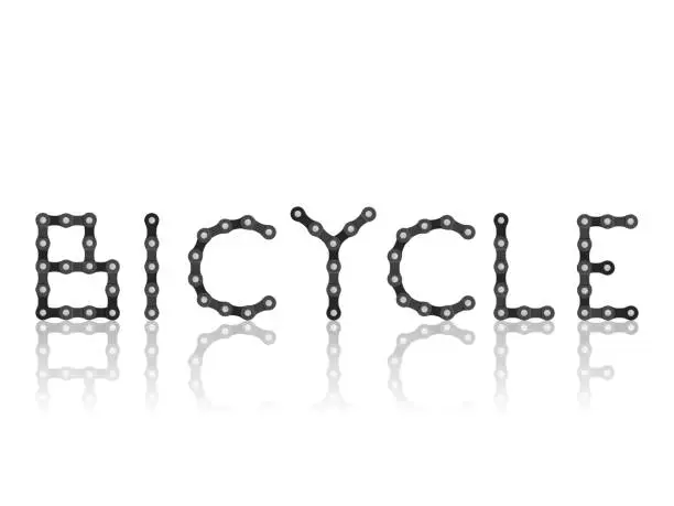 Vector illustration of Bicycle text