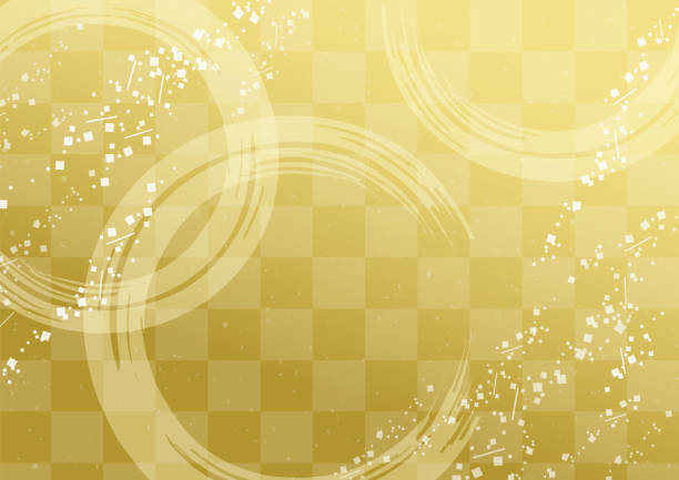 黄金色 日本の背景 - 和紙点のイラスト素材／クリップアート素材／マンガ素材／アイコン素材
