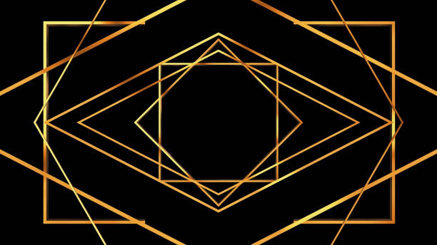 istock 20s Retro style. Abstract Art deco style Linear Geometric gold pattern 1920s Vintage background. 1200324872