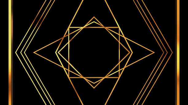 istock 20s Retro style. Abstract Art deco style Linear Geometric gold pattern 1920s Vintage background. 1200324961