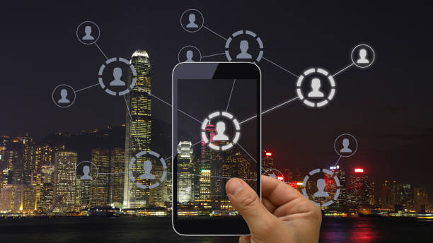 istock Social media marketing network communication mobile phone app 1200325138