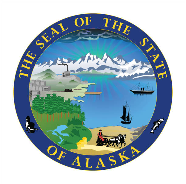 Alaska state seal. Vector of beautiful Alaska state seal. alaska us state stock illustrations