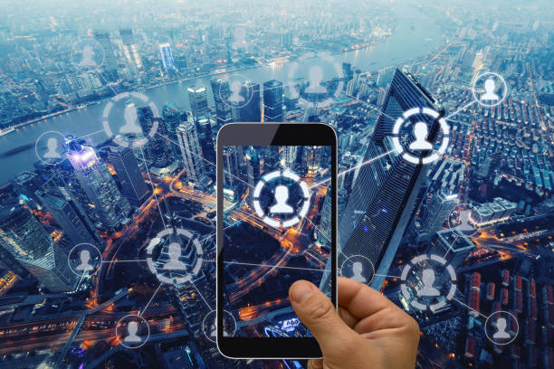 istock Social media marketing network communication mobile phone app 1200326429
