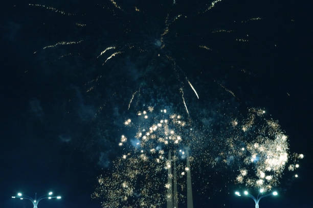 istock Cheap fireworks on a holiday in the city. 1200326460