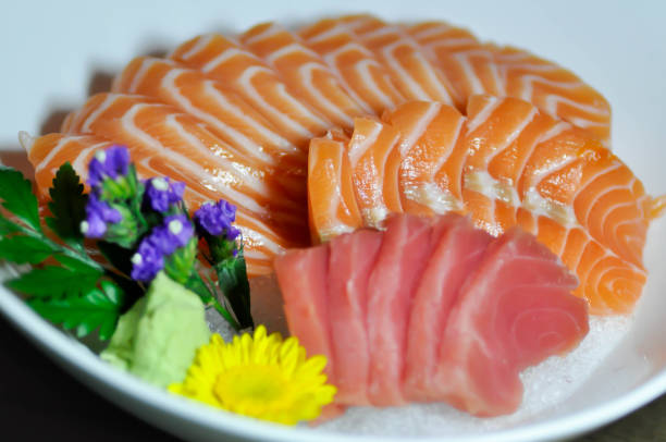 istock raw salmon, raw tuna or sashimi 1200327115