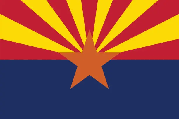 Vector illustration of Arizona state flag.