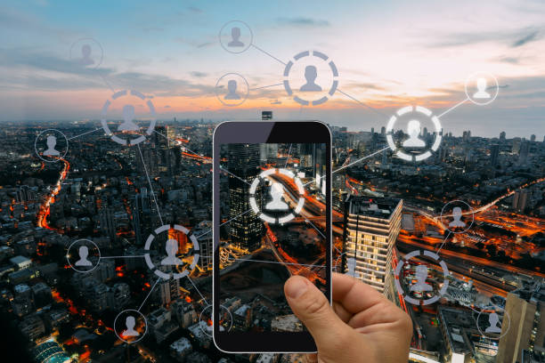 istock Social media marketing network communication mobile phone app 1200327807