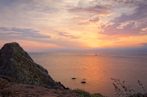 Amanecer, puesta de sol en Cabo de Gata, Almería, Andalucía, España. photo