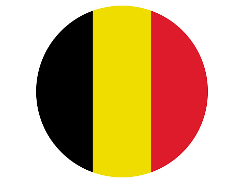 vector illustration of Circle flag of Belgium on white background