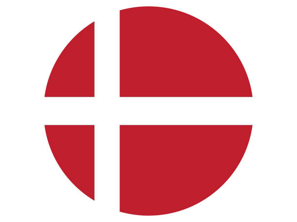 ilustrações de stock, clip art, desenhos animados e ícones de circle flag of denmark on white background - danish flag
