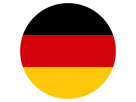 vector illustration of Circle flag of Germany on white background
