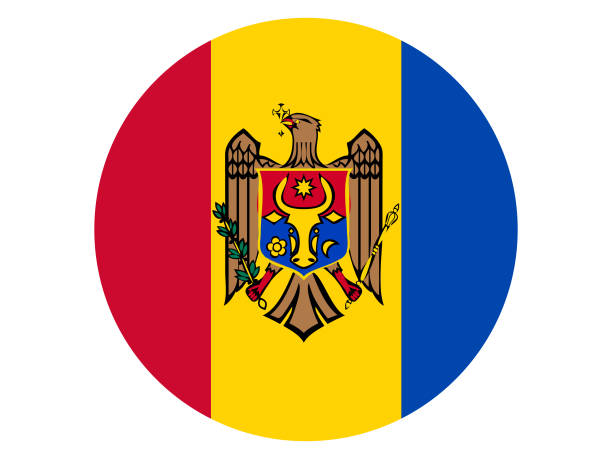 Circle flag of Moldova on white background vector illustration of Circle flag of Moldova on white background moldovan flag stock illustrations