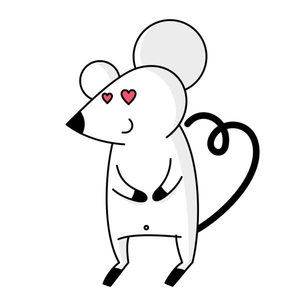 Ilustración de Ratón Blanco De Dibujos Animados Con Ojos En Forma De Corazón En El Amor Concepto De Amor y más Vectores Libres de Derechos de Alegre - iStock Ilustración de Ratón Blanco De Dibujos Animados Con Ojos En Forma De Corazón En El Amor Concepto De Amor y más Vectores Libres de Derechos de Alegre - iStock