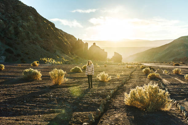 istock Woman walking in Atacama desert in Chile 1200334825