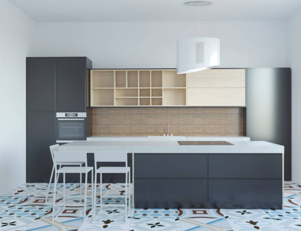istock 3d rendering of new hi-tech kitchen interior 1200339442