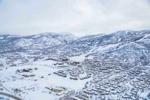 istock Winter town from above Colorado, USA 1200343154