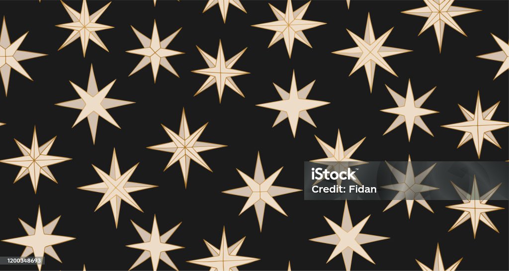 Star Pattern Magic Seamless Vector Hand Drawn Stars Pattern Magic Space Background And ...