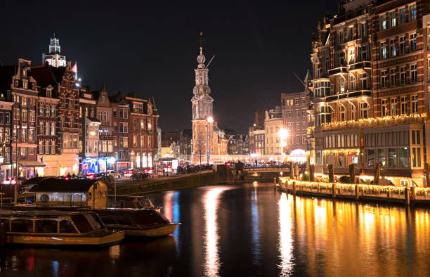 Amsterdam night skyline
