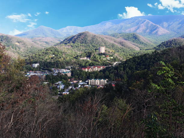 개틀린버그 전망대 - gatlinburg tennessee city town 뉴스 사진 이미지