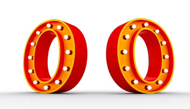istock Red alphabet light bulb 3d rendering on white background with Clipping path ready to use. 1200359869