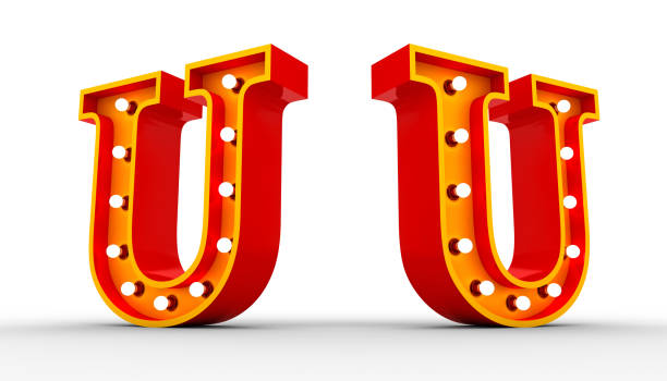 istock Red alphabet light bulb 3d rendering on white background with Clipping path ready to use. 1200360469