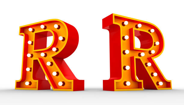 istock Red alphabet light bulb 3d rendering on white background with Clipping path ready to use. 1200360864