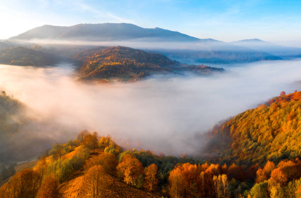 istock Foggy morning in the mountains. 1200375115