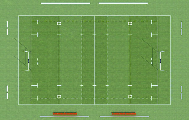 상단 보기 럭비 필드 - rugby field 뉴스 사진 이미지