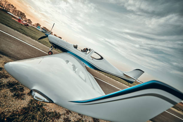 istock Wing of small sport plane. wide angle 1200383632