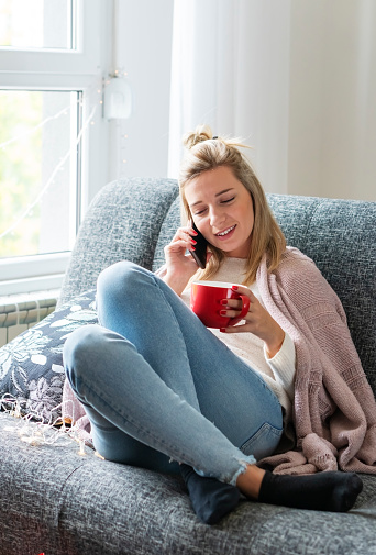 Woman using Phone.