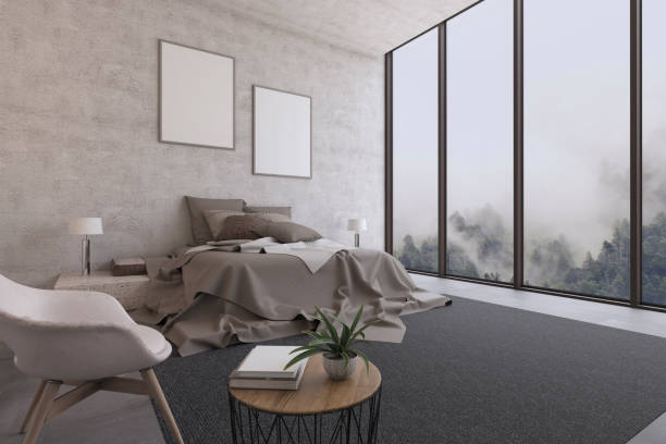 istock Modern Bedroom With Nature View 1200386754