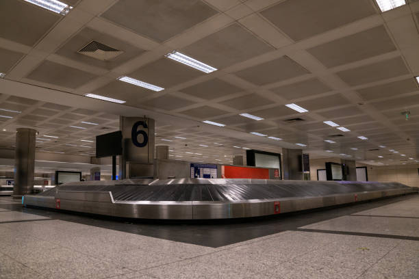 istock Conveyour belt at airport 1200388599