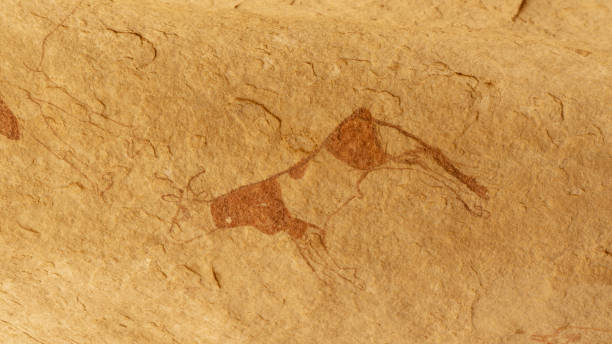 Ancient rock art in Sahara Desert