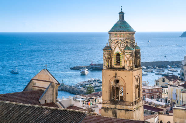 Amalfi cathedral tower, in Italy - Medieval Roman Catholic cathedral in the Piazza del Duomo