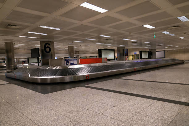 istock Conveyour belt at airport 1200395272