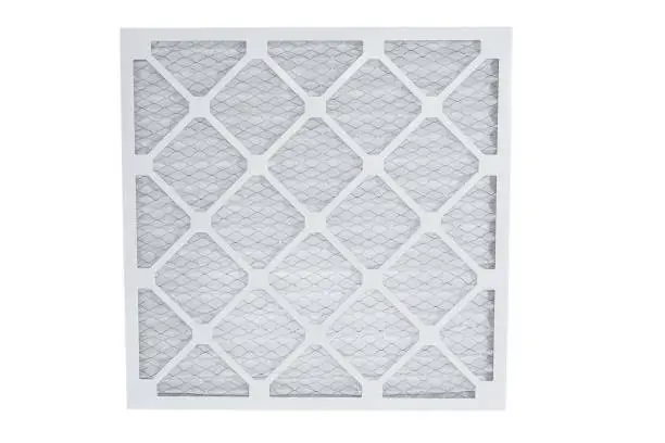 An air conditioning filter on a white background.
