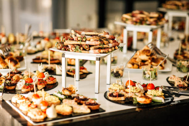 Outdoor wedding food decoration canape