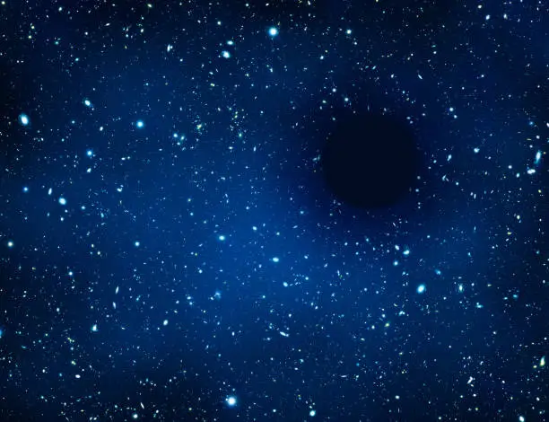 Black hole in universe. Wormhole and stars in outer space. Blue nebula with mystery hole in deep cosmos. Space nebula concept for abstract background. Elements of this image furnished by NASA.