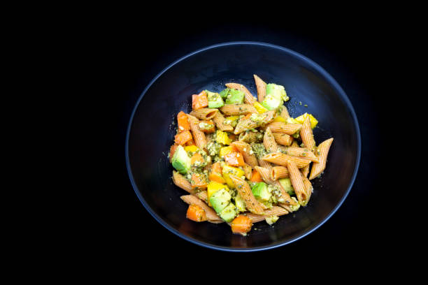 Red Papaya, avocado and mango with pasta