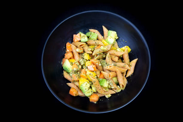 Red Papaya, avocado and mango with pasta