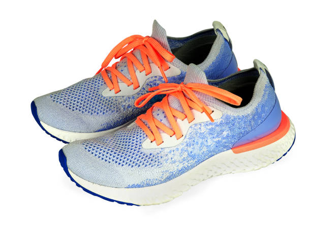 istock blue running shoes on isolated white background,closed up ,side view 1200416005