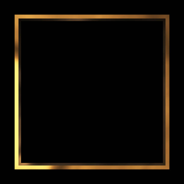 istock Gold metal glitter and shiny frame isolated on black background 1200425366