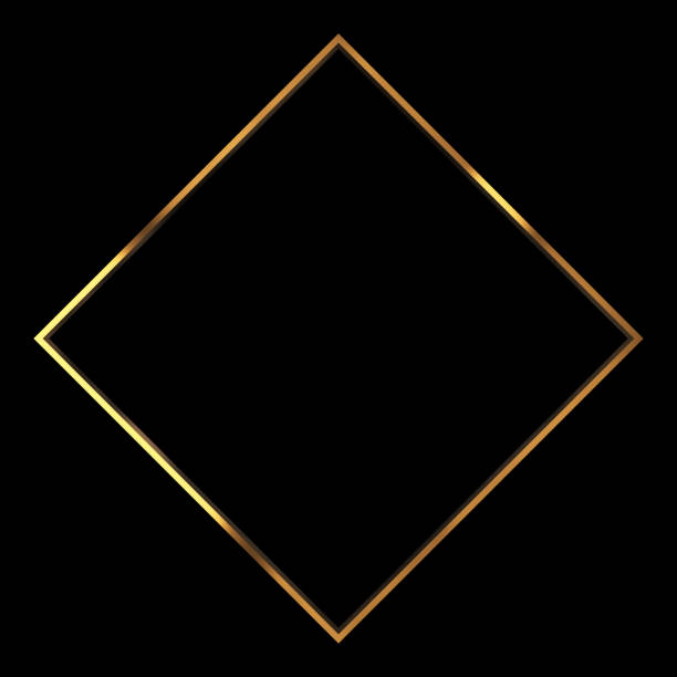 istock Gold metal glitter and shiny frame isolated on black background 1200425372