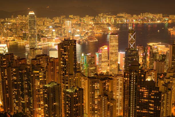 istock Hong Kong night view seen from Victoria Peak 1200425430
